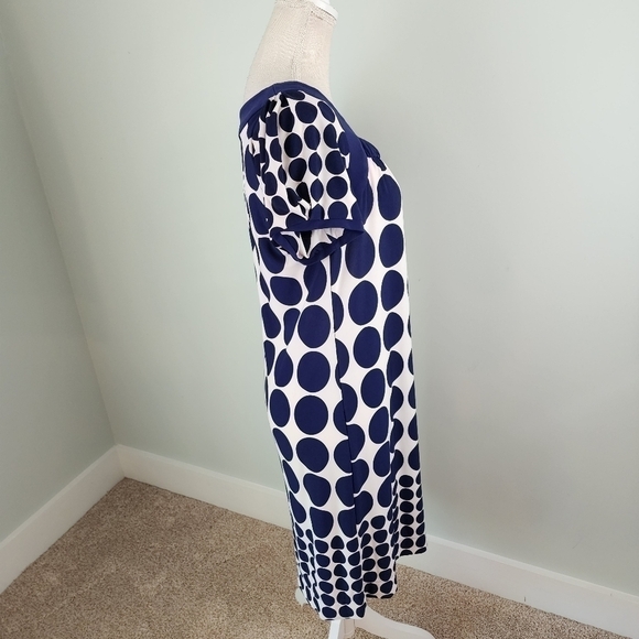 Rabbit Rabbit Rabbit Design  Polka Dot Short Sleeve Midi Shift Dress Size 10 - Picture 3 of 7